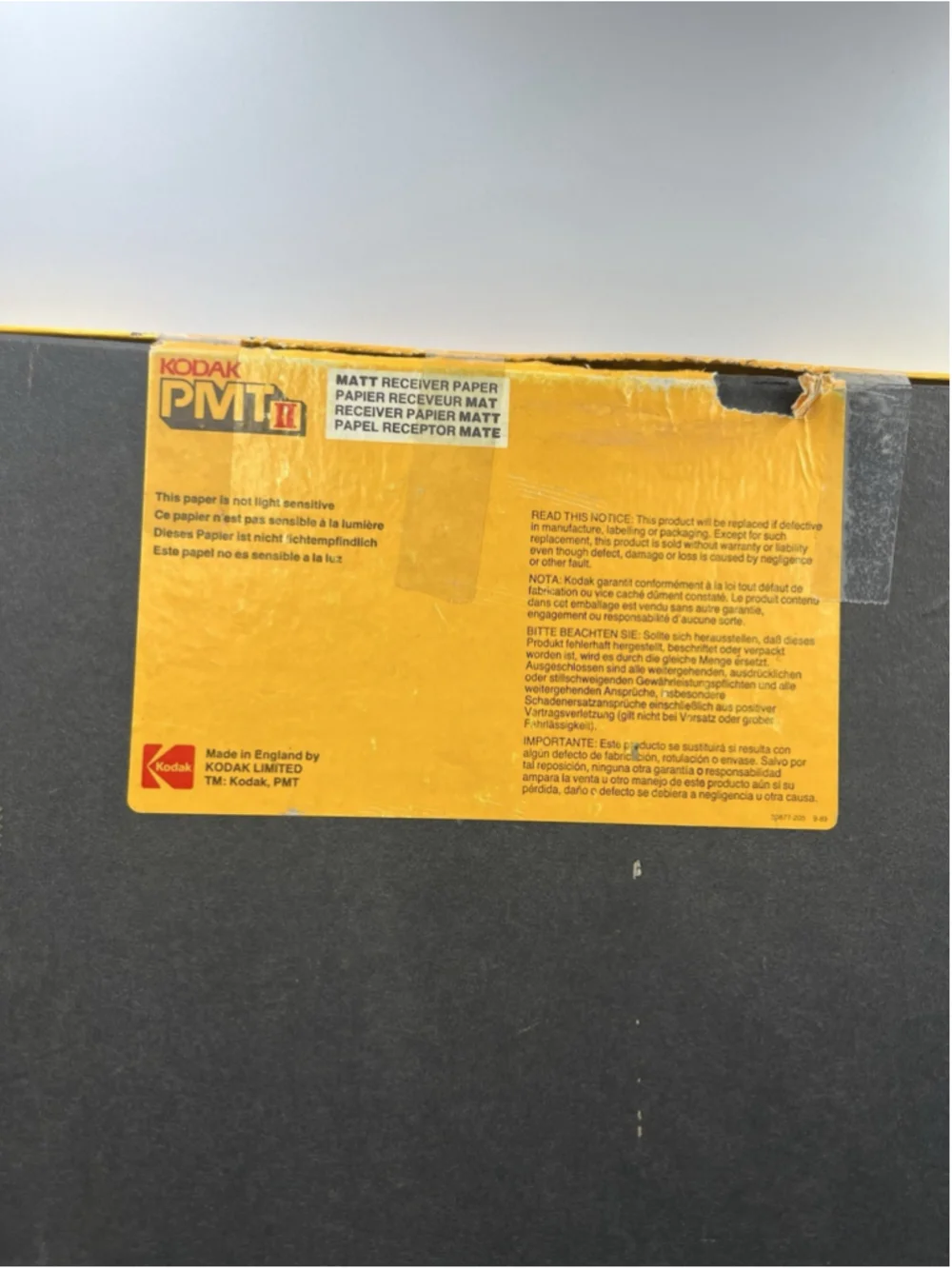 Vintage Kodak PMT2 BOX ONLY , WAS USED FOR CONTAINER ORDERS OR MATT PAPER INPAST
